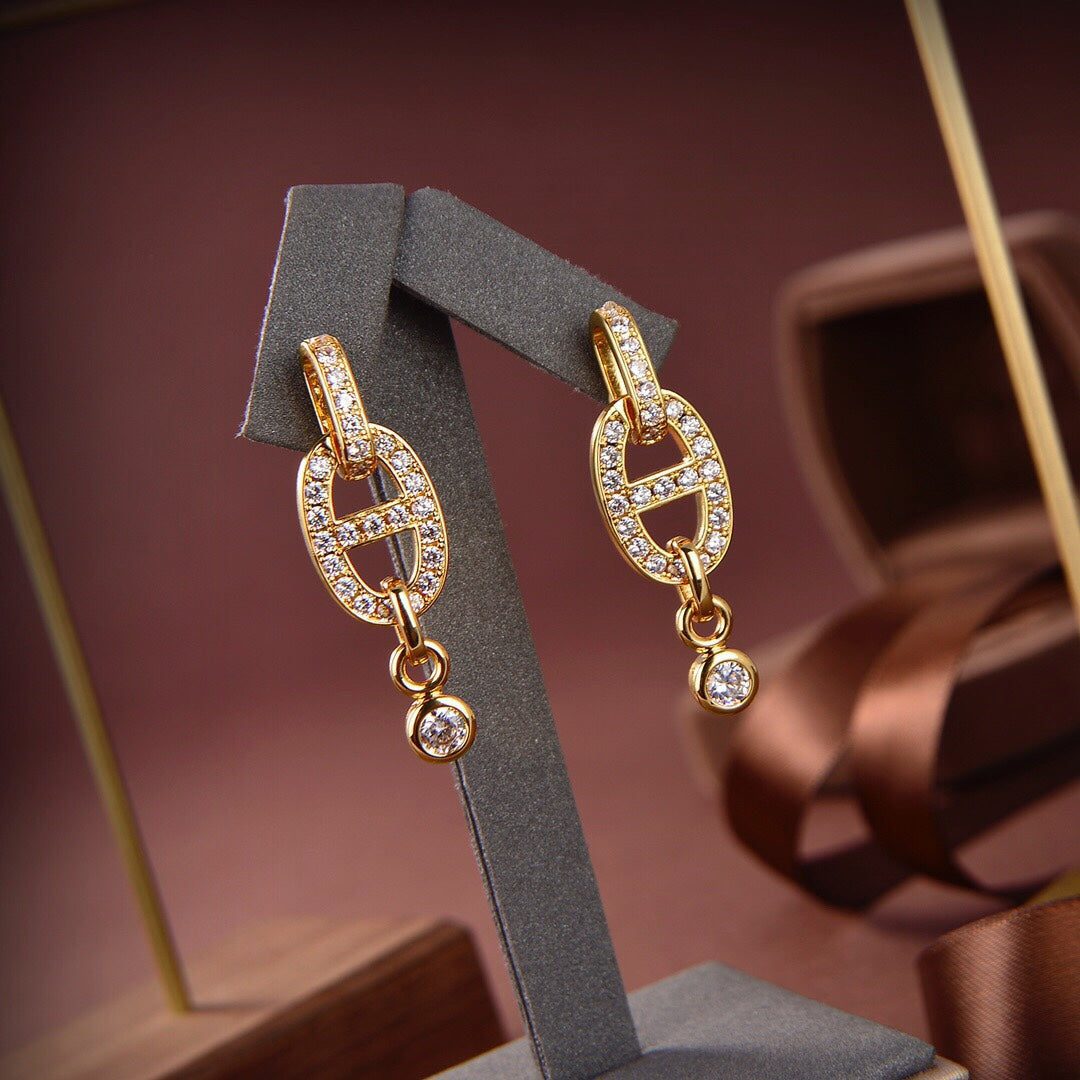 Hermès HM CHAINE DIAMOND EARRINGS - Image 5