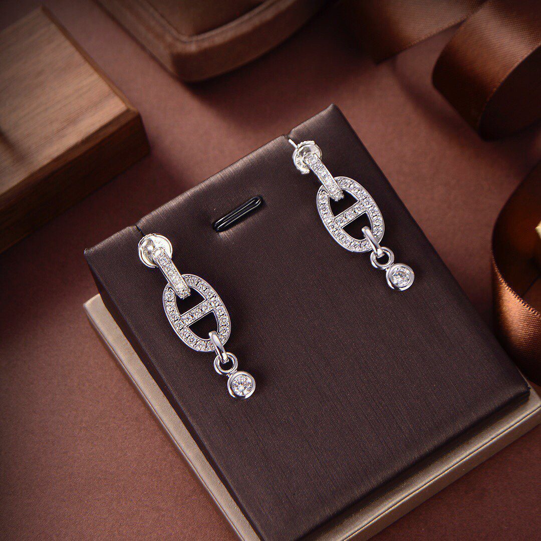 Hermès HM CHAINE DIAMOND EARRINGS - Image 6
