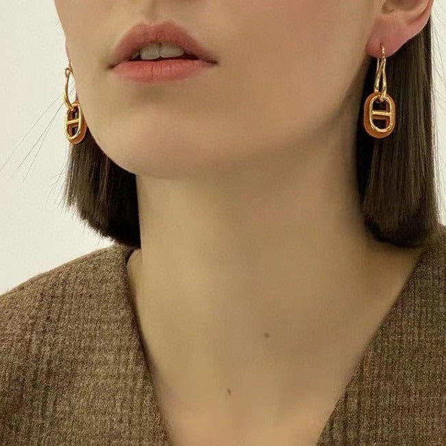 Hermès HM O'MAILLON GOLD EARRINGS - Image 7
