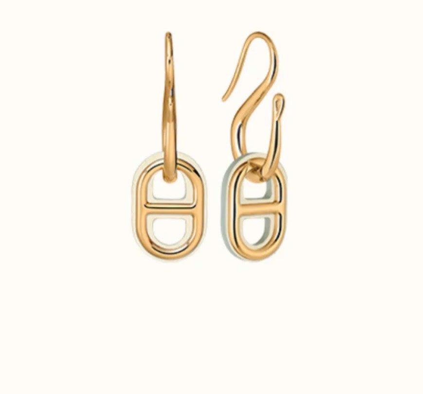 Hermès HM O'MAILLON GOLD EARRINGS - Image 2