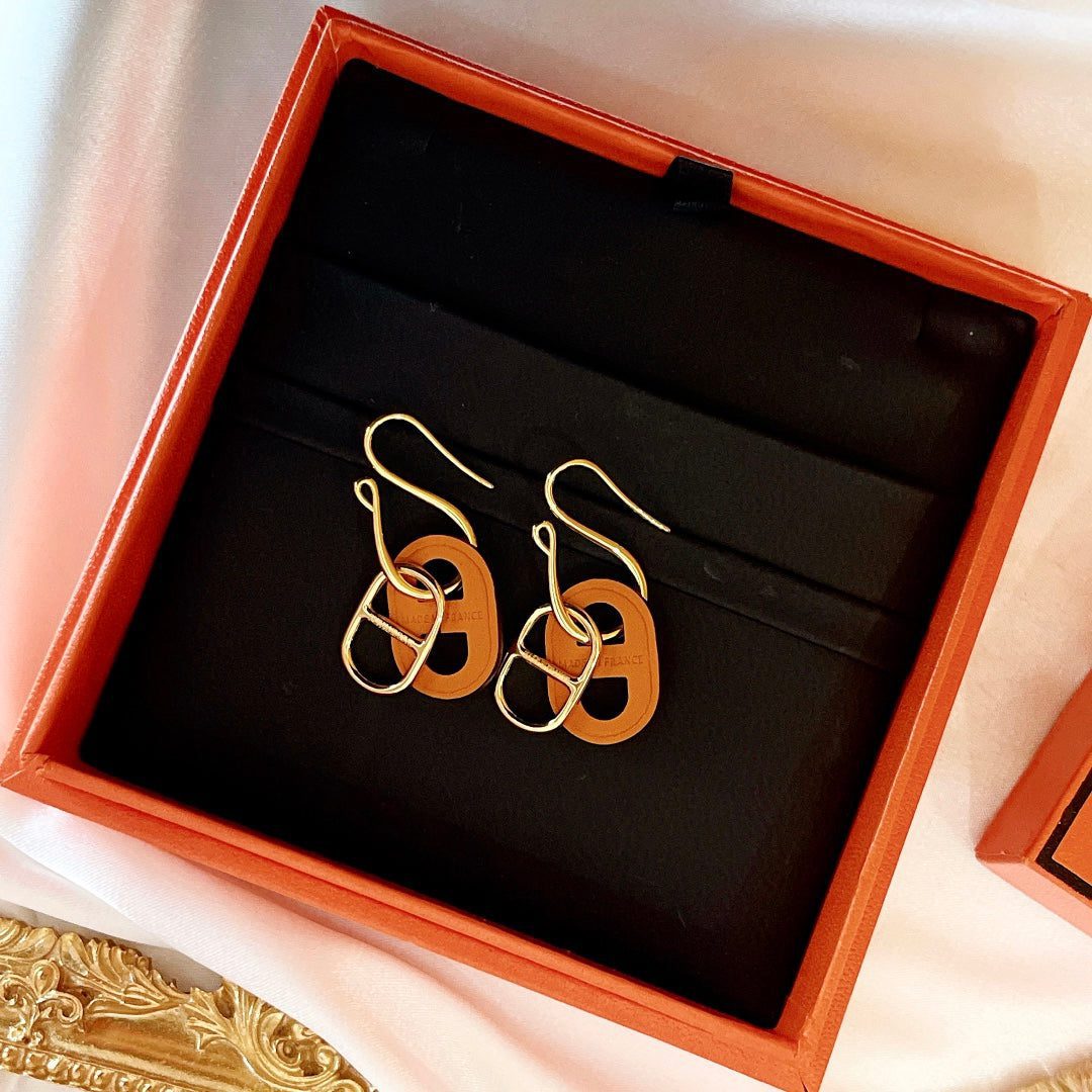 Hermès HM O'MAILLON GOLD EARRINGS - Image 6