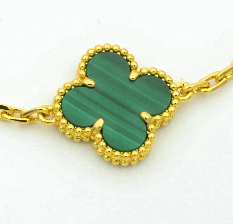 Van Cleef & Arpels CLOVER 5 MOTIF MALACHITE BRACELET COLLECTION - Image 21