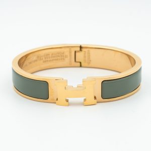 Hermès H BRACELET BLUE GREEN 12MM