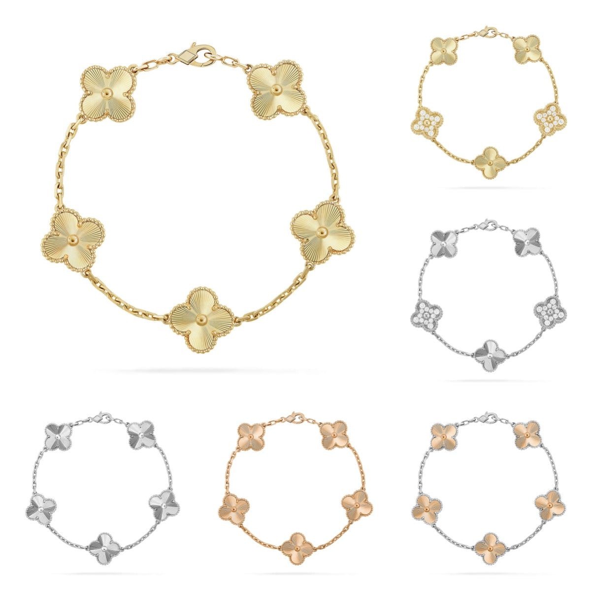 Van Cleef & Arpels CLOVER 5 MOTIF LASER BRACELET COLLECTION