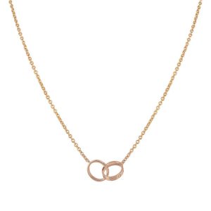 Cartier LOVE NECKLACE DOUBLE RING PINK GOLD