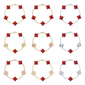 Van Cleef & Arpels  CLOVER 5 MOTIF RED PATTERN BRACELET COLLECTION