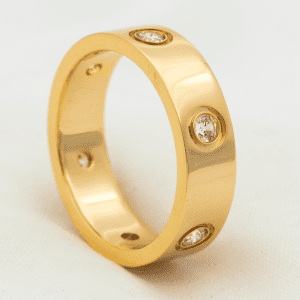 CartierLOVE RING 5.5MM 6 DIAMONDS PINK GOLD