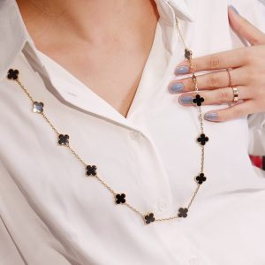 Van Cleef & Arpels CLOVER 20 MOTIFS ONYX ROSE GOLD