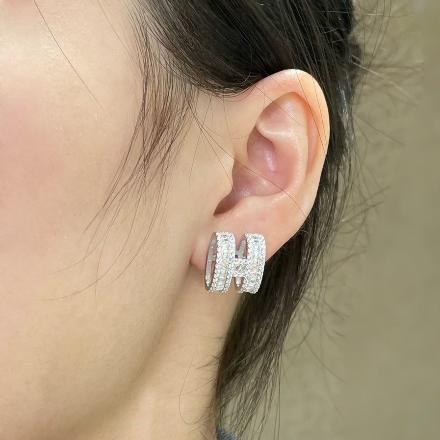 Hermès H STUD EARRINGS WITH SILVER DIAMONDS - Image 7