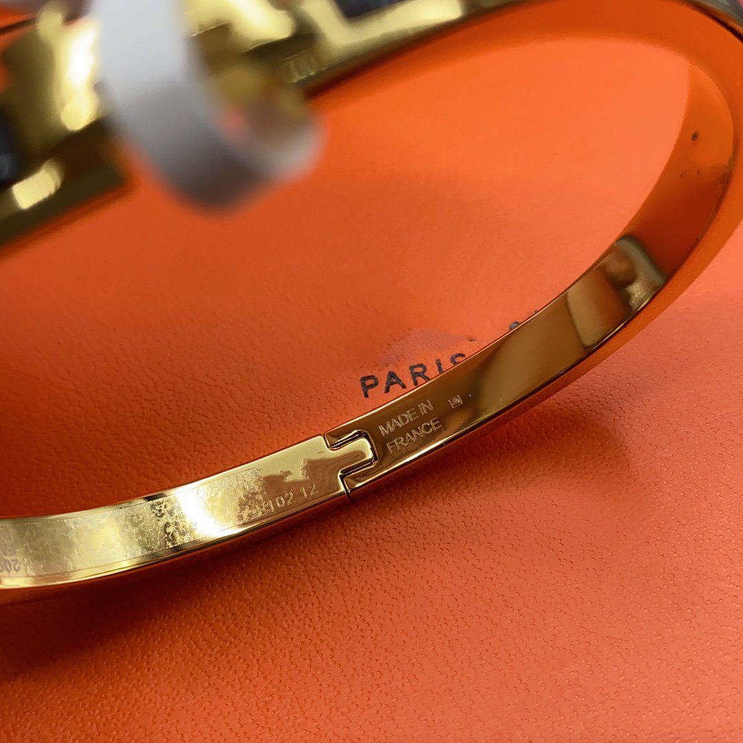 Hermès CLASSIC HM CLIC BLACK 8MM ENAMEL BRACELET - Image 8