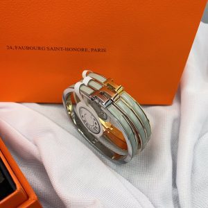 Hermès CLASSIC HM CLIC GREEN 8MM ENAMEL BRACELET