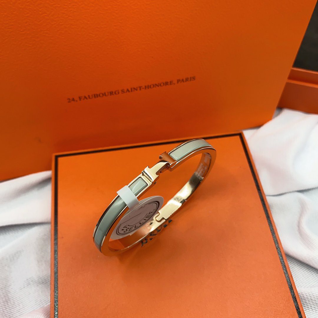 Hermès CLASSIC HM CLIC GREEN 8MM ENAMEL BRACELET - Image 4