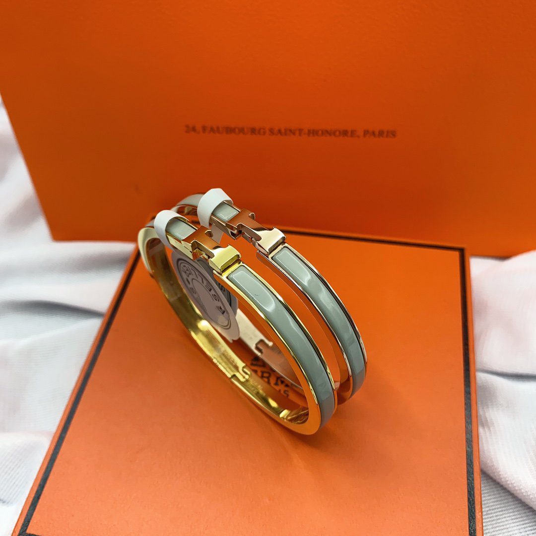 Hermès CLASSIC HM CLIC GREEN 8MM ENAMEL BRACELET - Image 6