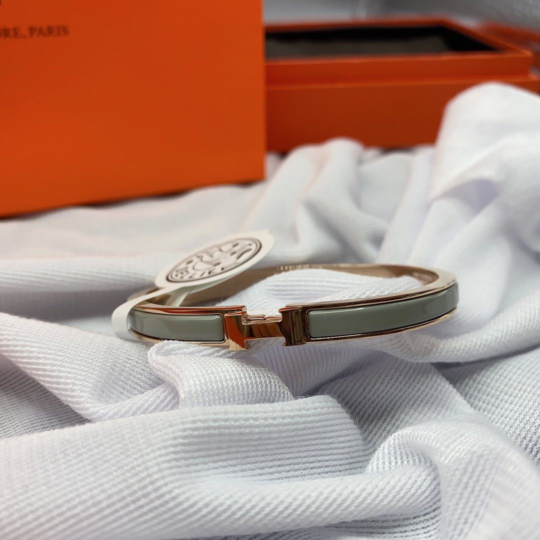 Hermès CLASSIC HM CLIC GREEN 8MM ENAMEL BRACELET - Image 7