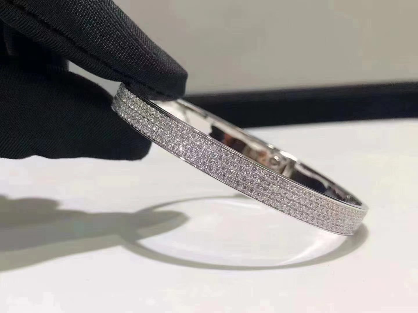 Hermès HM KELLY BRACELET IN SILVER AND FULL PAVE DIAMOND - Image 3