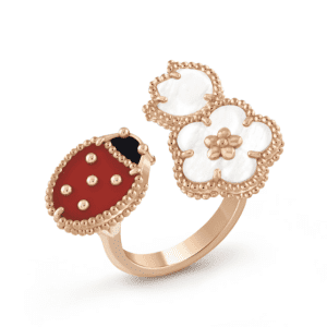 Van Cleef & Arpels LUCKY 3 MOTIF ROSE GOLD RING