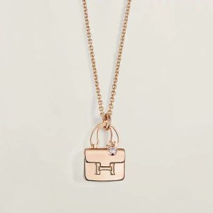 Hermès AMULETTE PEDANT ROSE GOLD NECKLACE