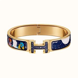 Hermès H STAR AND MOON BRACELET 12MM