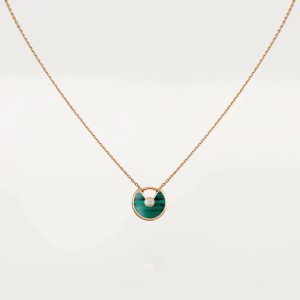 Cartier AMULETTE ROSE GOLD MALACHITE NECKLACE