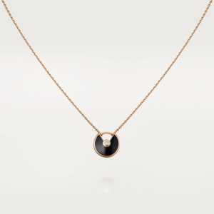 Cartier AMULETTE ROSE GOLD ONYX NECKLACE