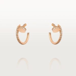 Cartier JUSTE EARRINGS 12.75MM PINK GOLD DIAMOND