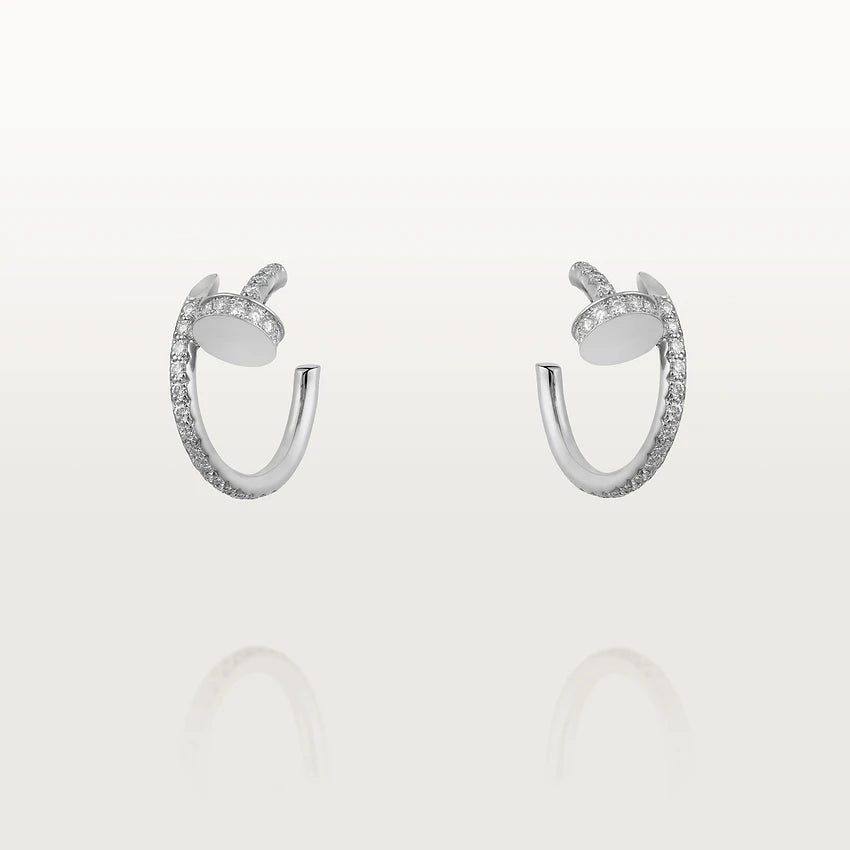 Cartier JUSTE EARRINGS 12.75MM SILVER DIAMOND