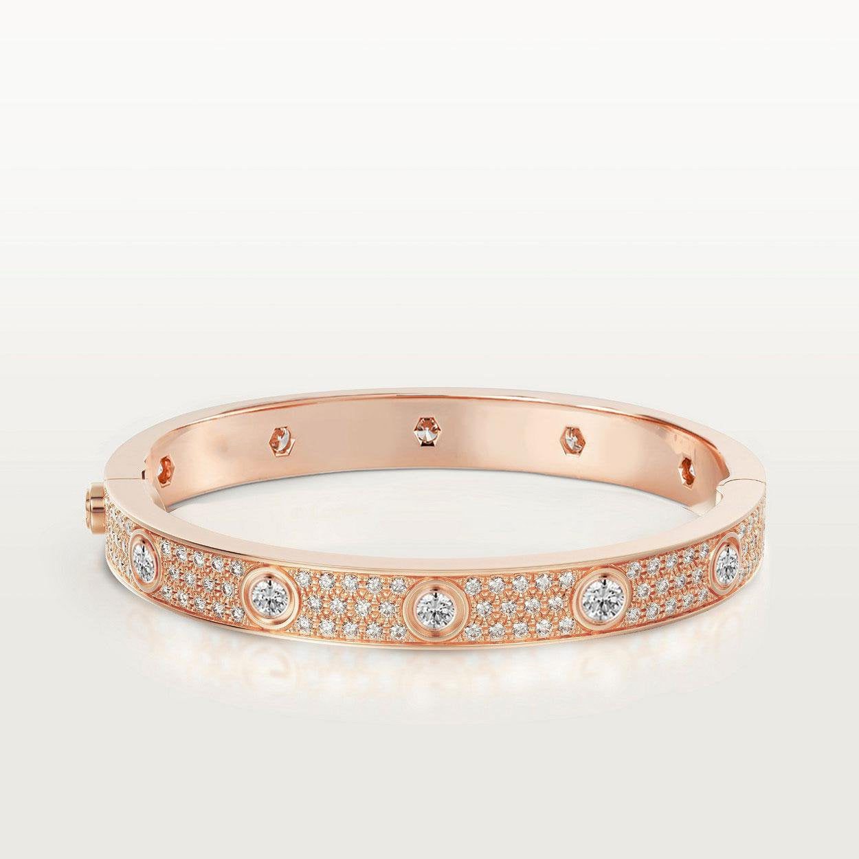 Cartier LOVE BRACELET 6.1MM DIAMOND-PAVED 10 BIG DIAMONDS