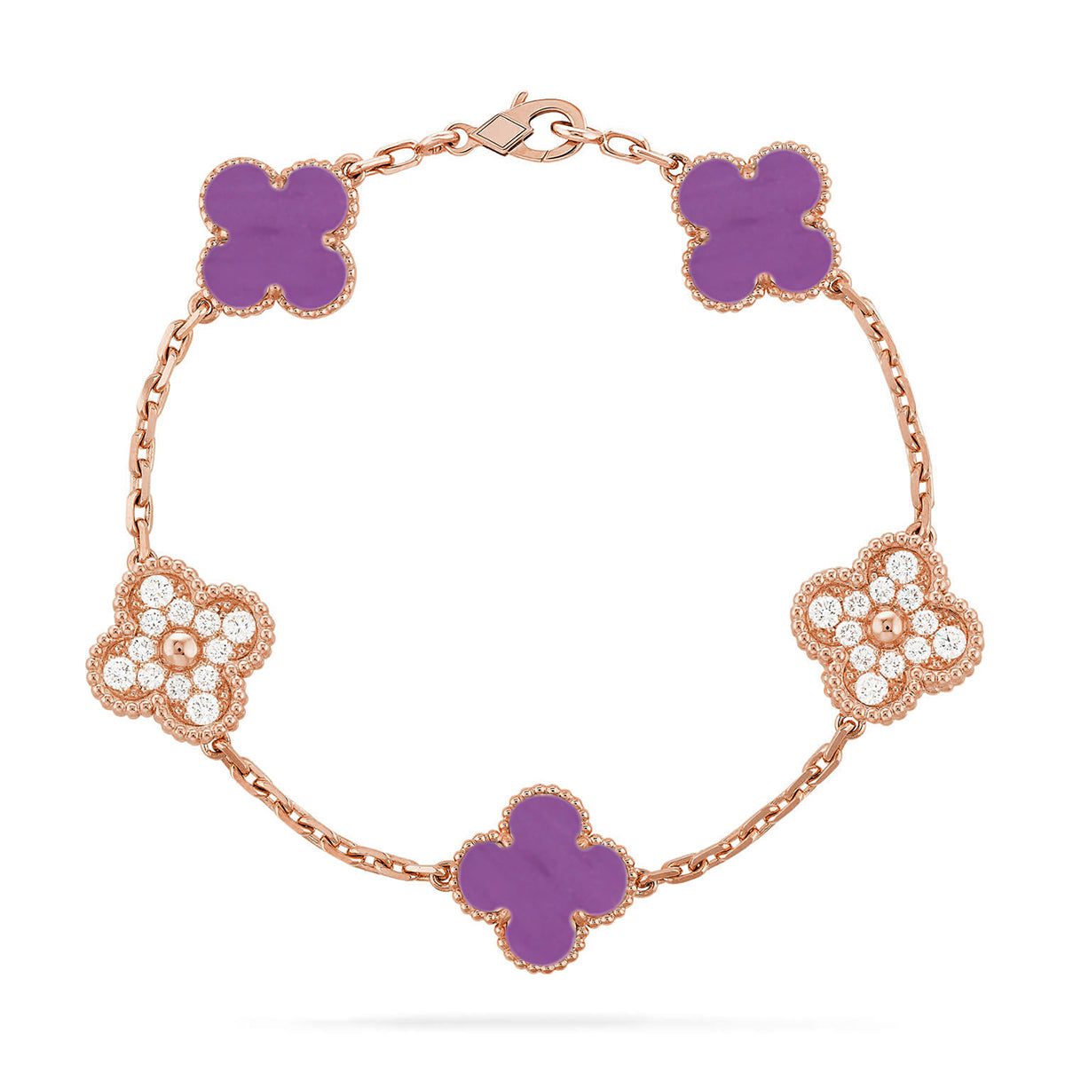 Van Cleef & Arpels CLOVER 5 MOTIF VIOLET BRACELET COLLECTION - Image 6