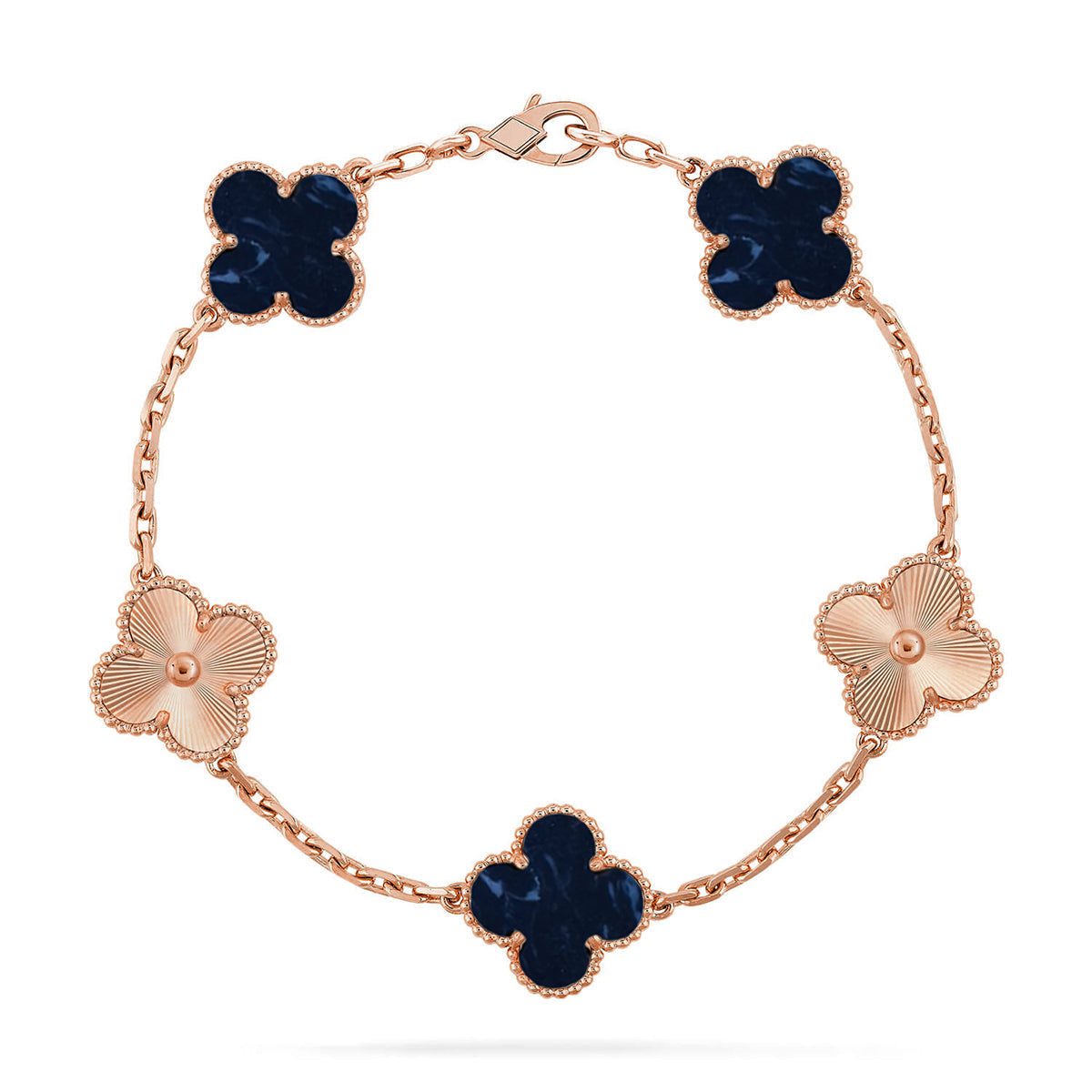 Van Cleef & Arpels CLOVER 5 MOTIF PIETERSITE BRACELET COLLECTION - Image 7