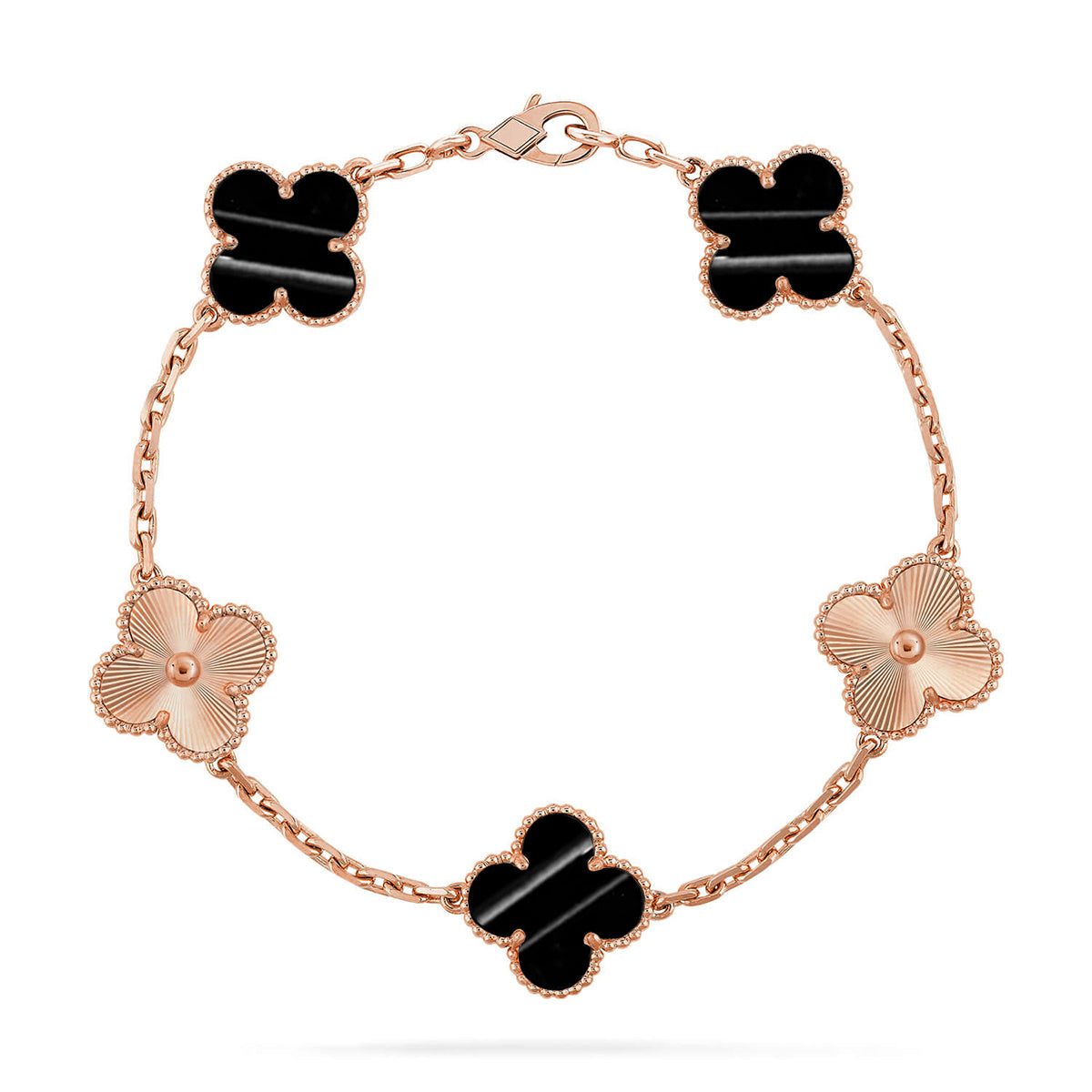 Van Cleef & Arpels CLOVER 5 MOTIF PULSAR STONE BRACELET COLLECTION - Image 7