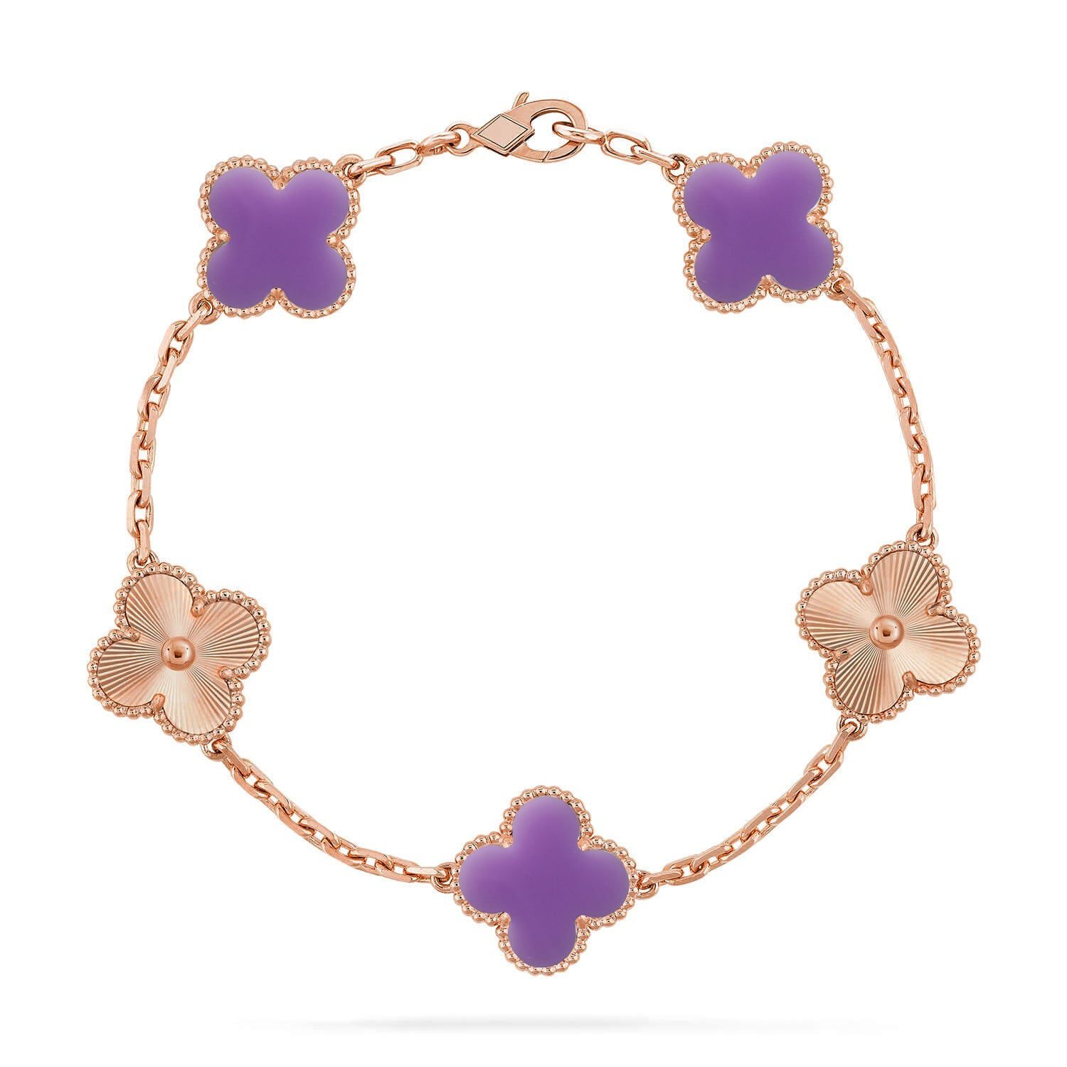 Van Cleef & Arpels CLOVER 5 MOTIF LIGHT PURPLE BRACELET COLLECTION - Image 7