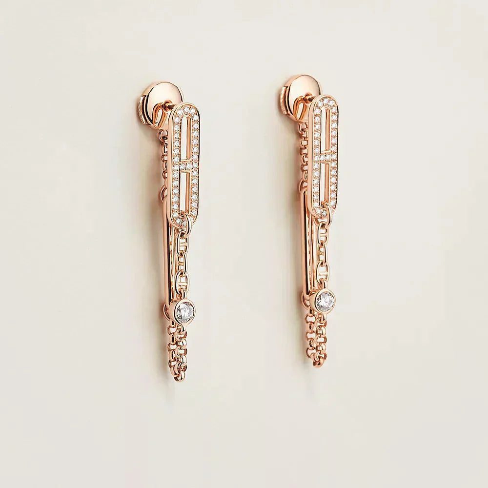 Hermès CHAINE CHAOS DIAMOND DROP EARRINGS