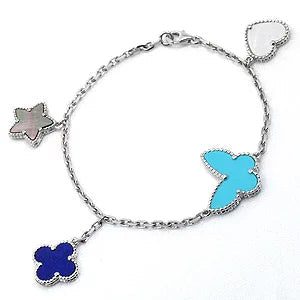 Van Cleef & Arpels LUCKY SPRING SILVER BRACELET 4 MOTIF