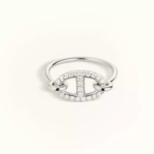 Hermès RONDE SMALL SILVER DIAMOND RING