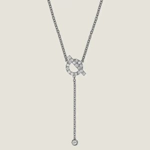 Hermès FINESSE SILVER DIAMOND NECKLACE