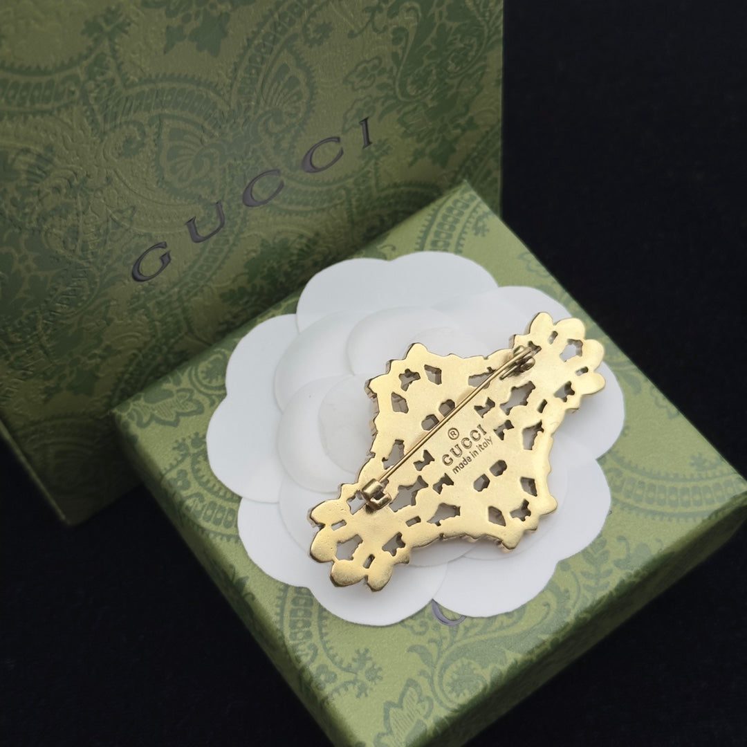 Gucci Brooch Gold 184036 - Image 4