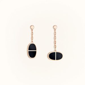 Hermès CHAINE VERSO BLACK CERAMIC EARRINGS