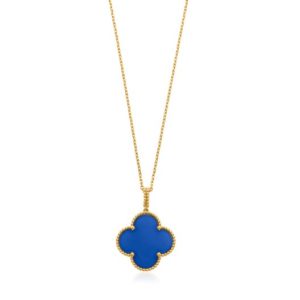 Van Cleef & Arpels CLOVER 25MM NECKLACE TURQUOISE ROSE GOLD