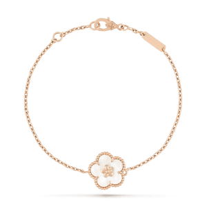 Van Cleef & Arpels LUCKY WHITE MOP PLUM BLOSSOM  BRACELET