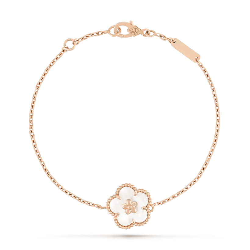 Van Cleef & Arpels LUCKY WHITE MOP PLUM BLOSSOM BRACELET
