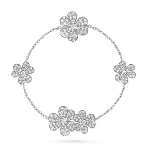 Van Cleef & Arpels FRIVOLE SILVER 5 FLOWERS BRACELET