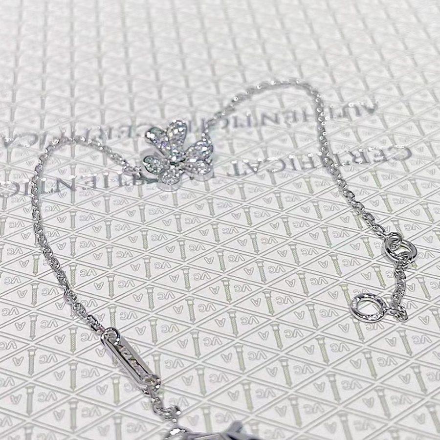 Van Cleef & Arpels FRIVOLE SILVER FLOWER DIAMOND BRACELET - Image 4
