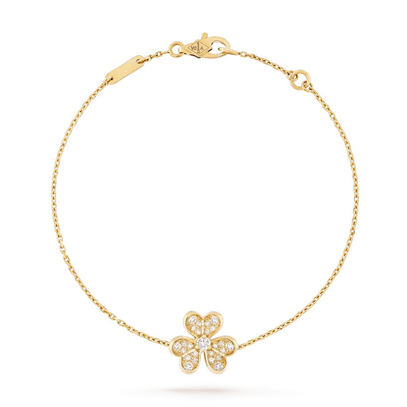 Van Cleef & Arpels FRIVOLE GOLD FLOWER DIAMOND BRACELET