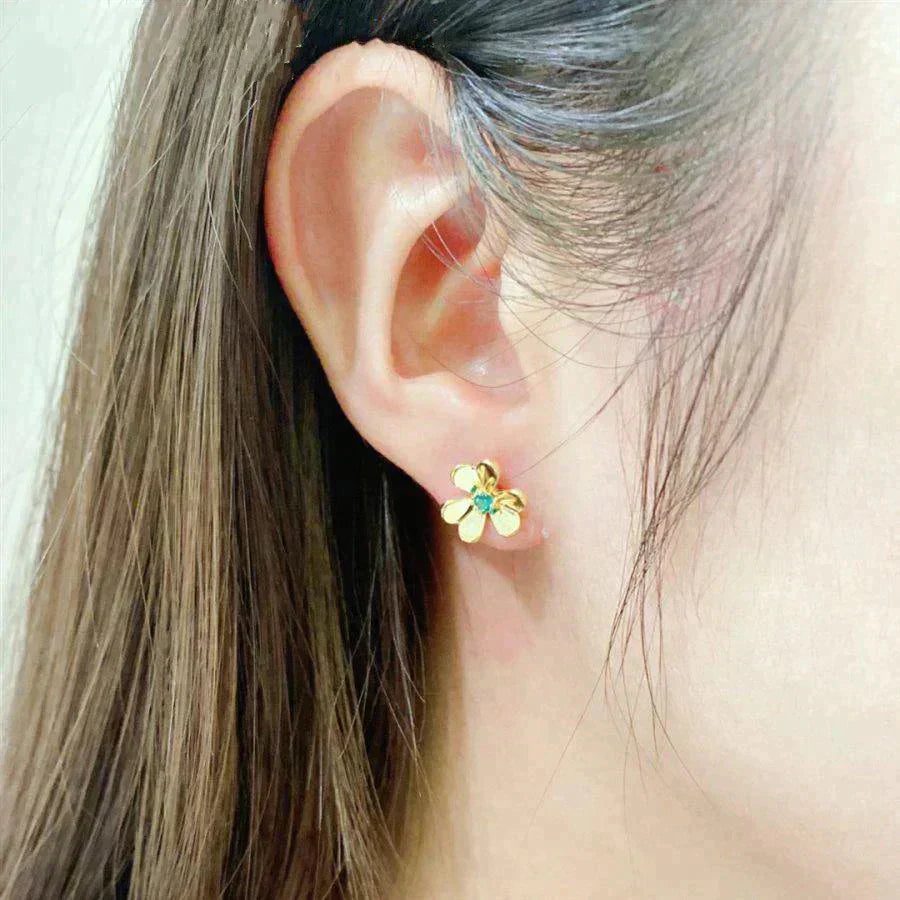 Van Cleef & Arpels FRIVOLE FLOWER MALACHITE EARRINGS - Image 2