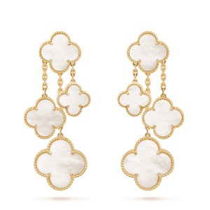 Van Cleef & Arpels CLOVER EARRINGS WHITE MOP 4 MOTIFS GOLD