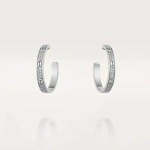 Cartier LOVE DIAMOND SILVER HOOP EARRINGS