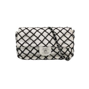 Chanel Lambskin Jumbo Canebiers Net Knots Flap White, 2011