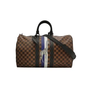 Louis Vuitton Savannah Keepall 45 Bandouliere Giraffe on Brown Damier Canvas