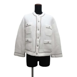 CHANEL Jacket Lion Button Size 34 WhiteP73520 Polyamide100%