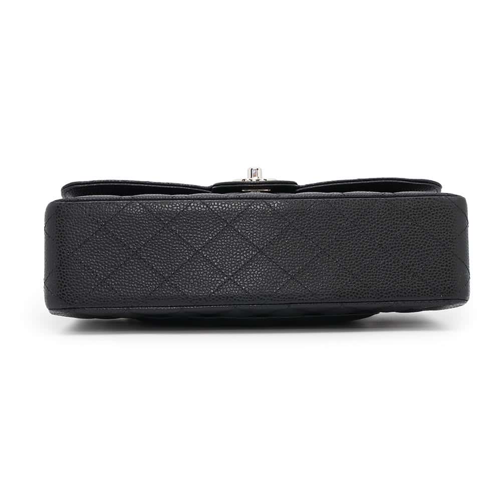 CHANEL Matelasse W flap WChainShoulder Bag BlackA01112 Caviar Leather Size 25 - Image 3